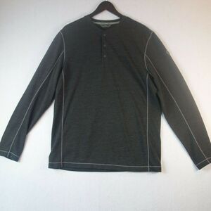 NEW Eddie Bauer Long Sleeve Concourse Henley Shirt Gray Men's Medium
